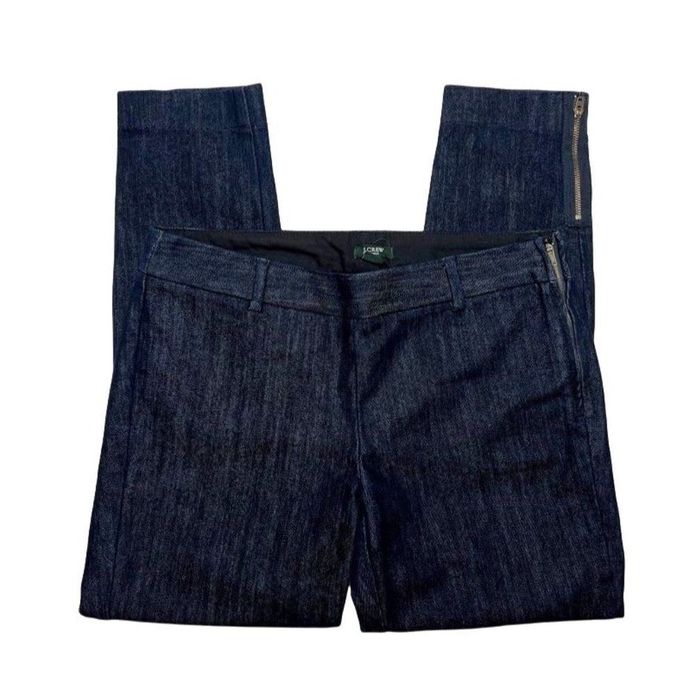 J CREW Dark Wash Denim City Fit Jeans Ankle Zipper Sz 4